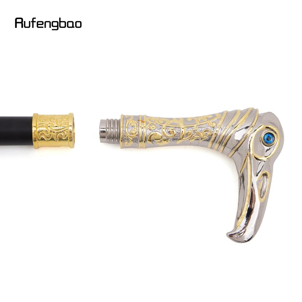 Golden White Eagle Head Luxury Decorative Walking Cane Luxury Stick Elegant Fashion Cane Cosplay Alloy Crosier Stick  93cm