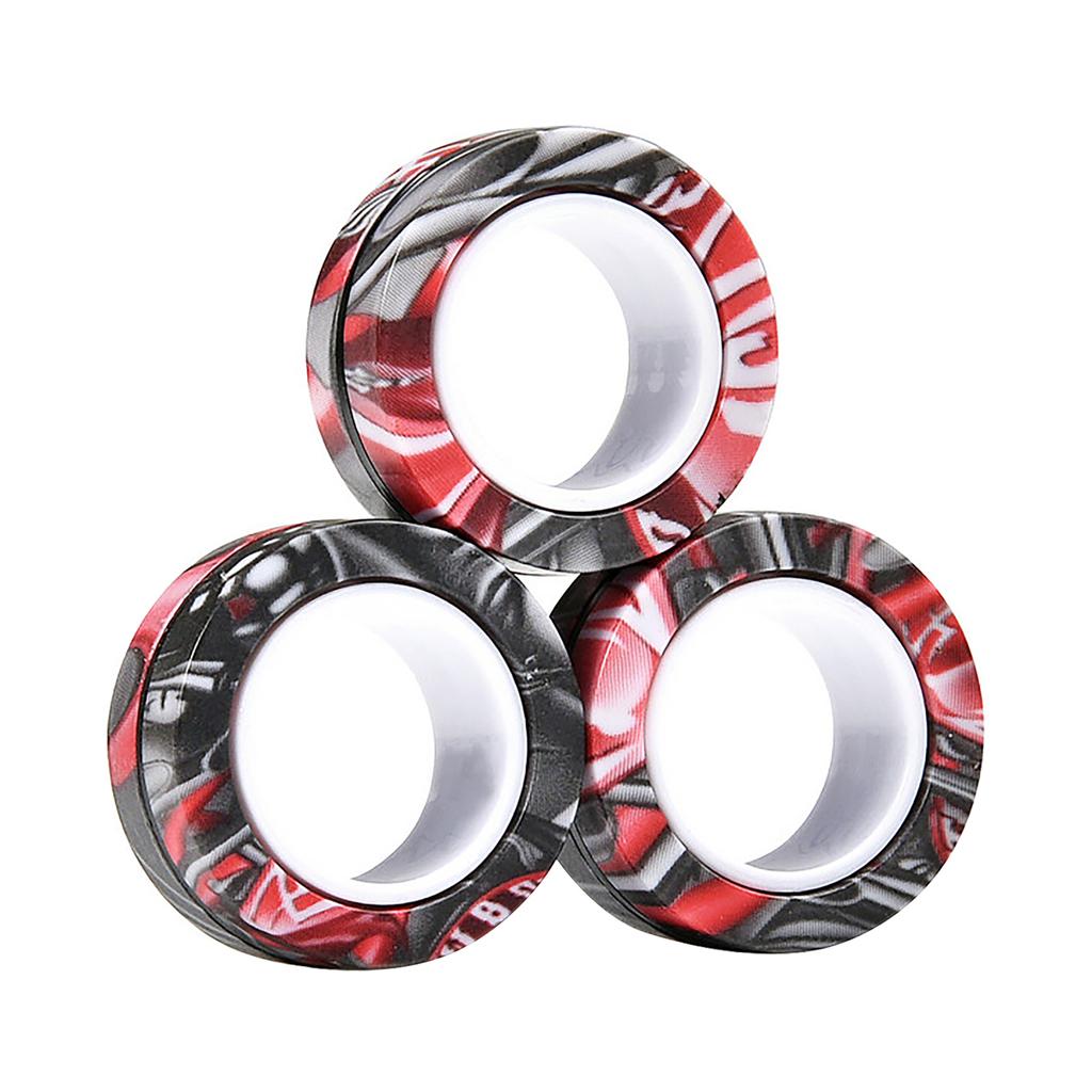 Magnetischer Fingerringe Set für Kinder und Erwachsene Stressabbau und Fokus Spielzeug Drehende Fidget Ringe für Angst und Konzentrationsverbesserung