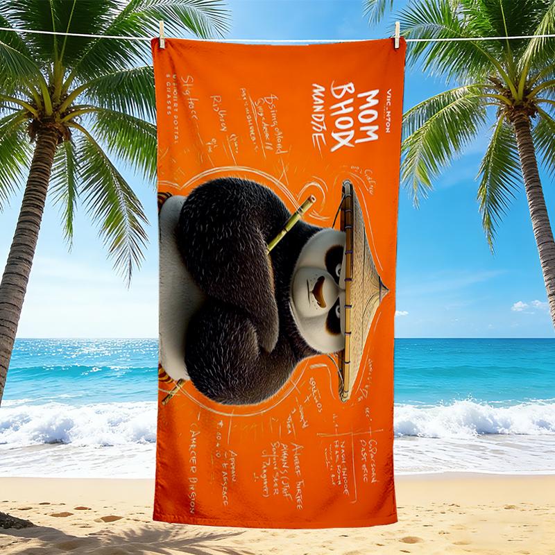 1Pc Panda'S Journey Success Beach Towel, Quick Dry, Multi-Use for Beach Pool Gym Yoga Home Travel, Christmas, Halloween, Xmas Gift M929314