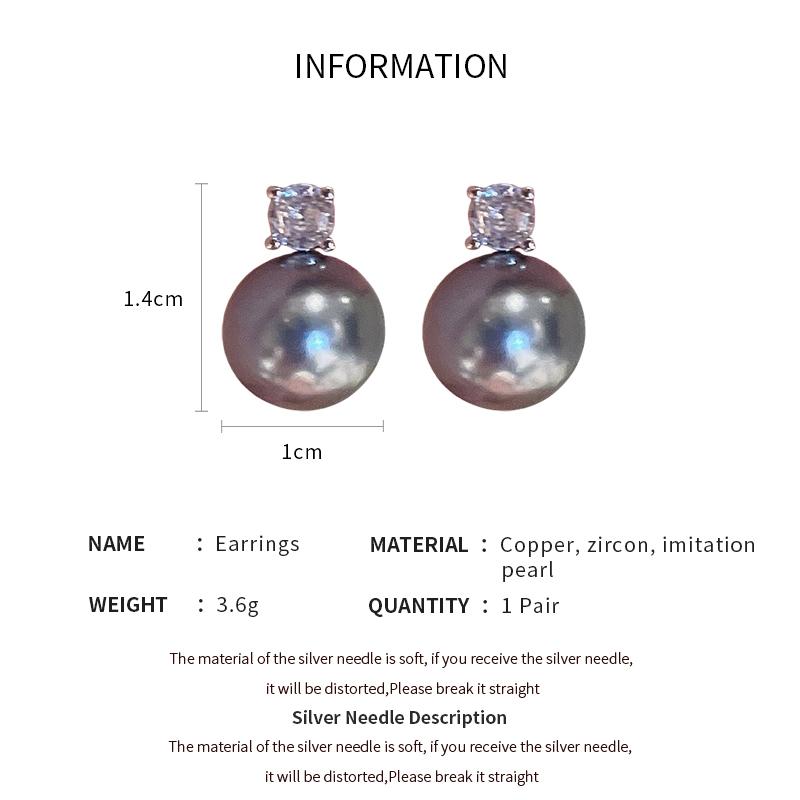Exquisite Zircon Imitation Pearl Earrings Light Luxury French Stud Earring Elegant Party Bride Wedding Earring Jewelry Gifts K-