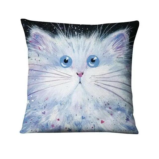 

Красочная наволочка с принтом мультяшного кота, украшение для дома, подушка для рисования, декоративный декор, пледы для дивана 45x45cm