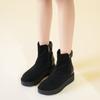 Thick-soled splicing short boots ankle boots side zipper new autumn and winter fashion boots small height increase