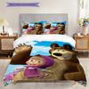 Russian comedy animation Masha and the Bear Comfortable Duvet Cover and Pillowcases (1 duvet cover + 2 pillowcases, duvet insert not included) T4