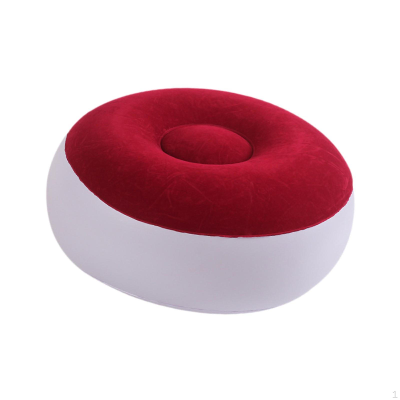 

Надувной флокированный стул для кемпинга, легкий переносной пуф для патио на открытом воздухе красный