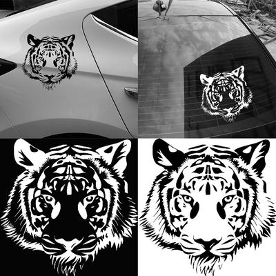 Car Exterior Decor Tiger Head Car-Styling Vehicle Body Window Reflective Decals Sticker Decoration Auto Parts