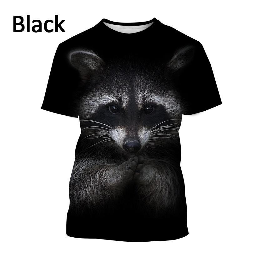 Newest Raccoon 3D T-shirt Fashion Funny Animal Printing Casual T-shirt Unisex Round Neck Hip-hop Harajuku T-shirt