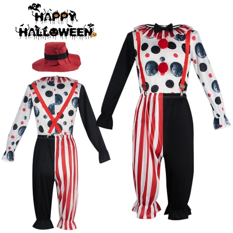 Circus Clown Cosplay Costume Halloween Party Props Funny Stage Performance Suit