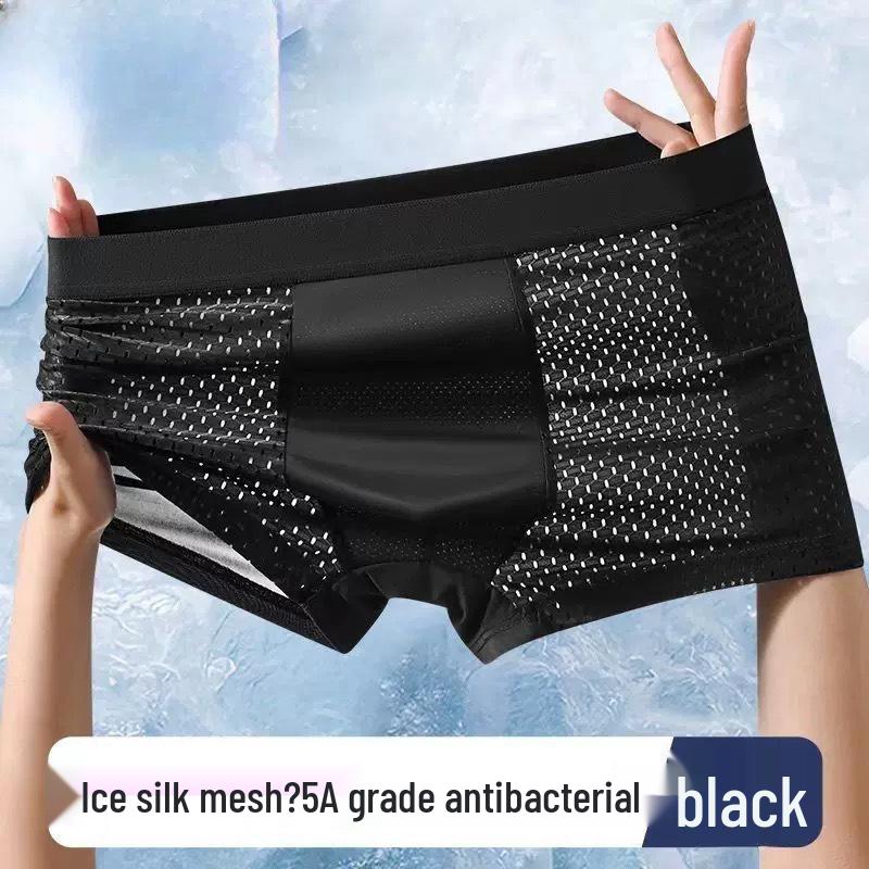 Ice Silk Men's Seamless Breathable Boxer Briefs