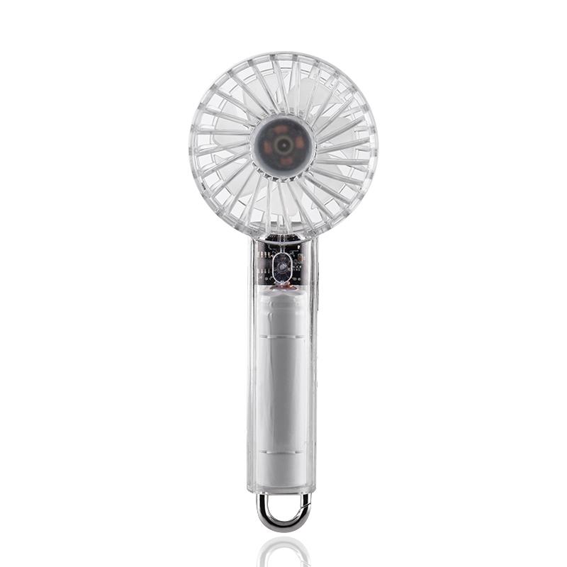 Transparent Handheld High-Speed Fan USB Student Outdoor Rechargeable Portable Adjustable Strong Wind Power Convenient Small Fans