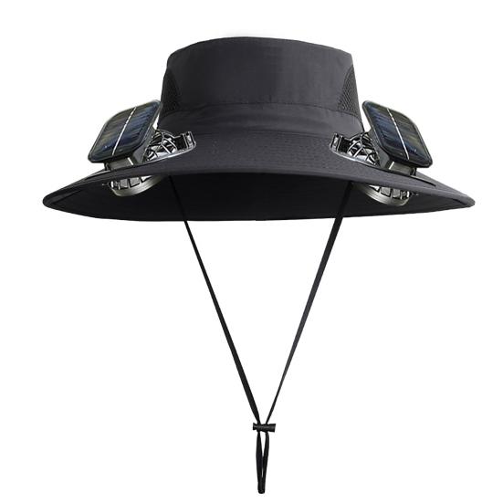Solar Fan Hat UPF 50+ UV Protection Hat with 2 Solar Fans USB Rechargeable Breathable Men Women