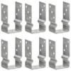 Vidaxl Post Anchors, 6 Pcs., Silver, 8 X 6 X 15 Cm, Steel