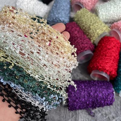 100G Glossy Ear Yarn, Bilateral Small Circles, Hand-mixed Wiring, Hand-woven Fancy Yarn DIY Knitting&Crocheting