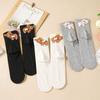Black White Gray Bear Ankle Socks Cartoon Cute Breathable Sweat-Absorbent Low-Cut Socks for Women