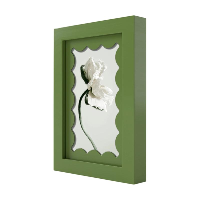 Decorative Picture Frame 5 x 7 Wood Photo Frame with Deep Border and Inner Opening for Family Photos and Art Insert Display on Shelf Use