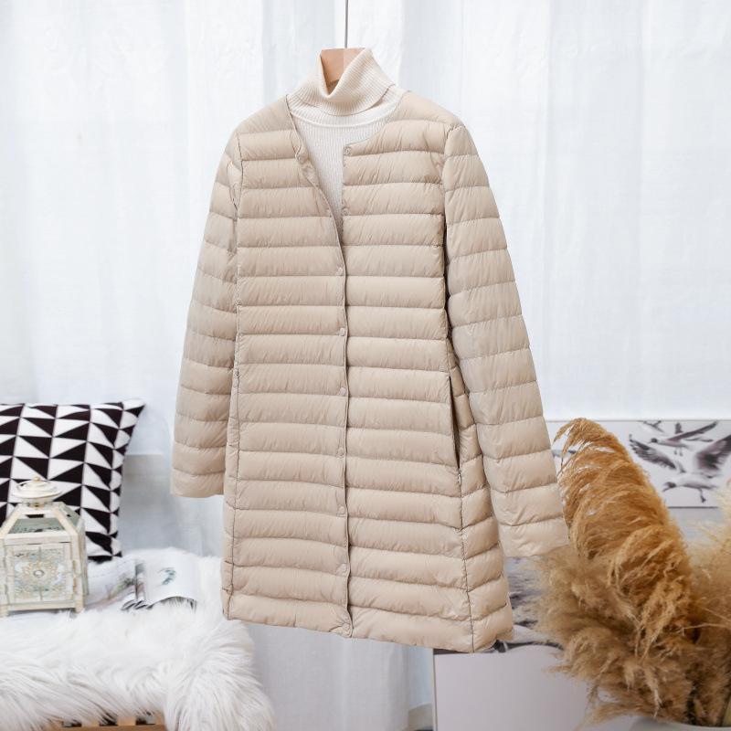 2025 Down Jacket Women's New Autumn and Winter Light and Thin Short Ultra-light Inner Wear Liner White Duck Down V Collarless Jacket