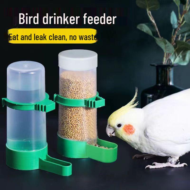 Automatic Bird Drinking Fountain & Feeder Cup for Parrots, Finches, and Songbirds