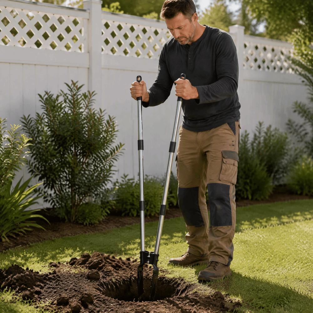 Long Handle Grass Plugger Tool Ergonomic Plants Transplanter Removable Digging Tool Garden Use