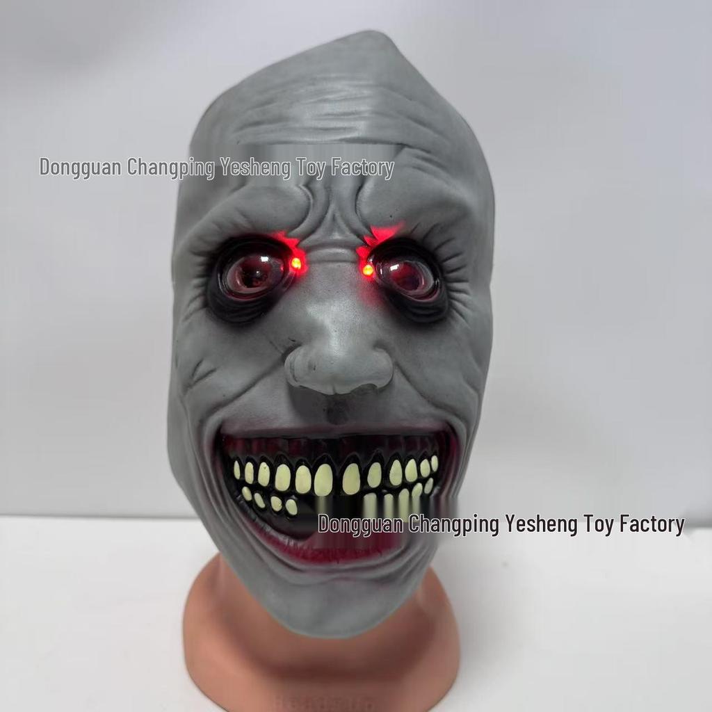 2021 Halloween Exorcist Demon Mask - Smiling White Face with White Eyes Horror Mask