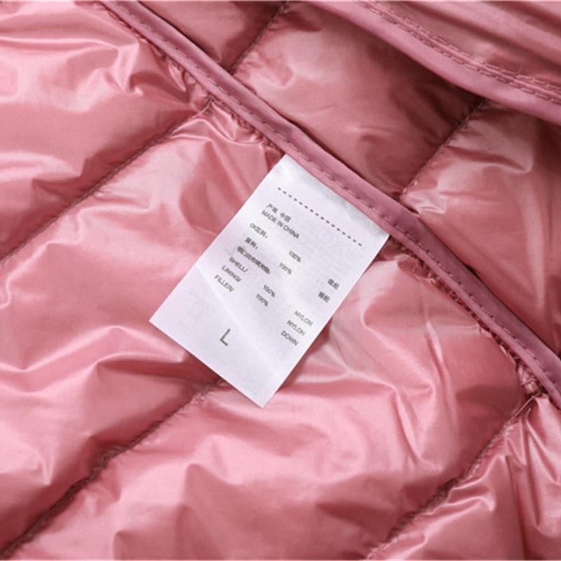 Women's autumn and winter lightweight down jacket with hood, thin and oversized coat