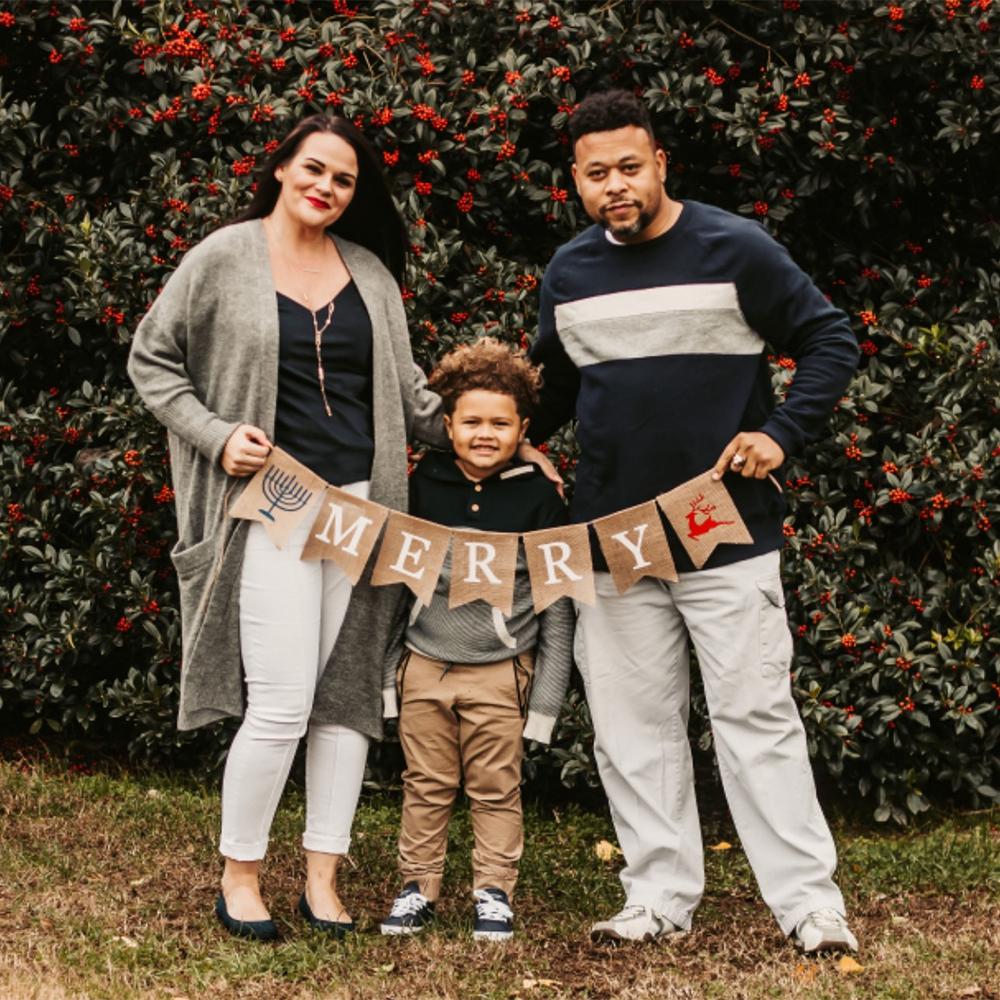 Merry Chrismukkah Banner Christmas Hanukkah Party Garland Wall Hanging Decoration Burlap Bunting Je Holiday Keepsake Gift