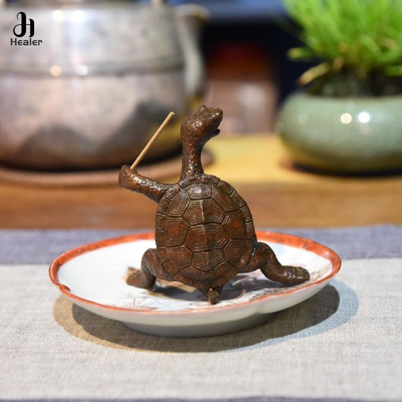 Creative Turtle Metal Incense Holder Indoor Aroma Burner Sandalwood  Base Mini Portable Living Room Home Decoration