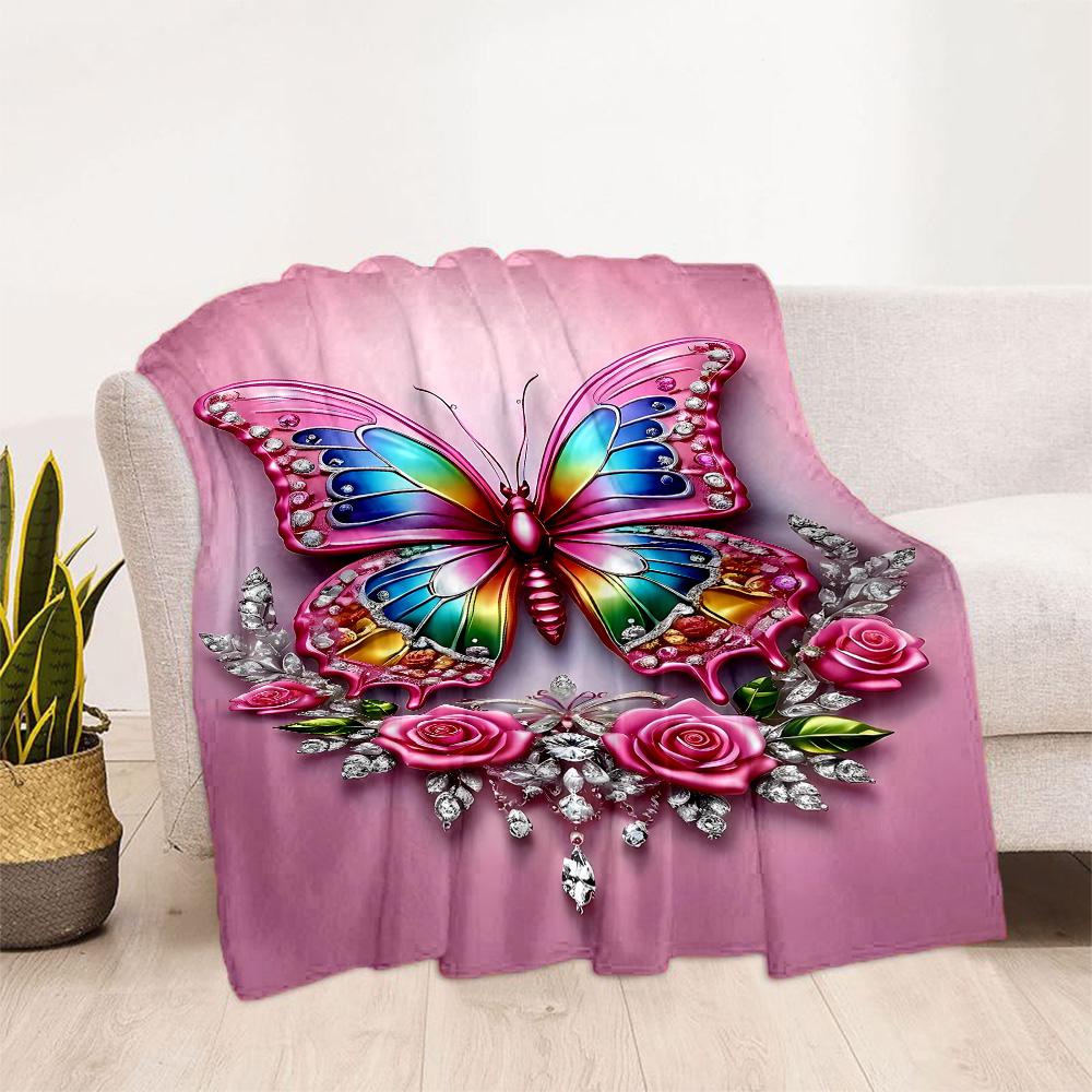 Enchanted Butterfly Garden blanket Suitable for offices, travel, living rooms also a good gift for friends and family Suitable for all seasons.