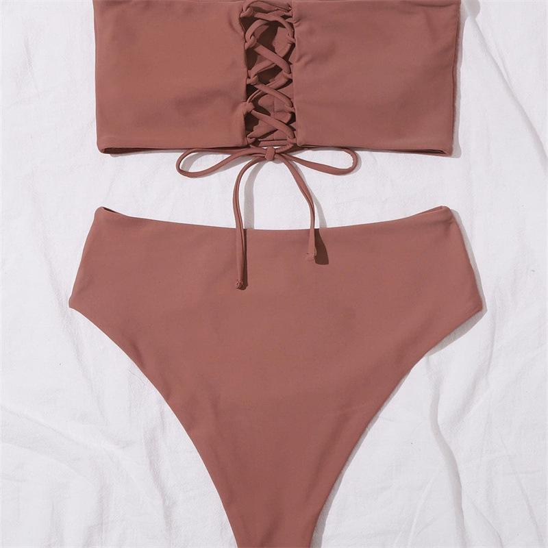 Summer Backless Tight Bikini Split Swimsuit for Women - European & American Style Nylon Swimwear