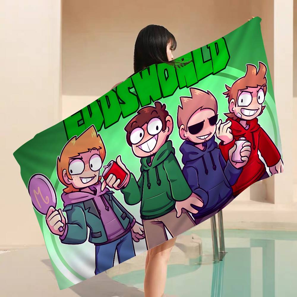 Animated Eddsworld Microfiber Blanket Quick Drying Beach Towels Oversized Printing Super Absorbent Pool Towel Blanket