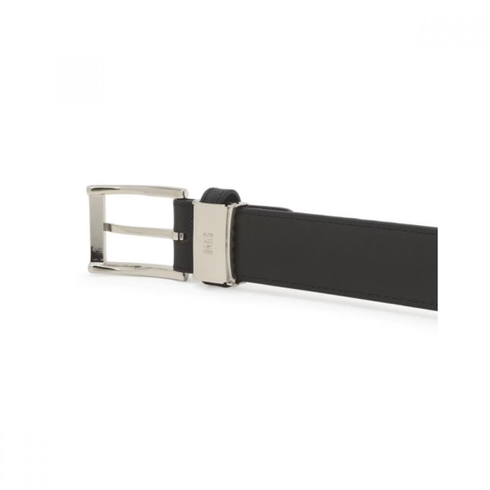 Daks Black Check Line Strap Cowhide Bit Belt Dbbe6e201bk