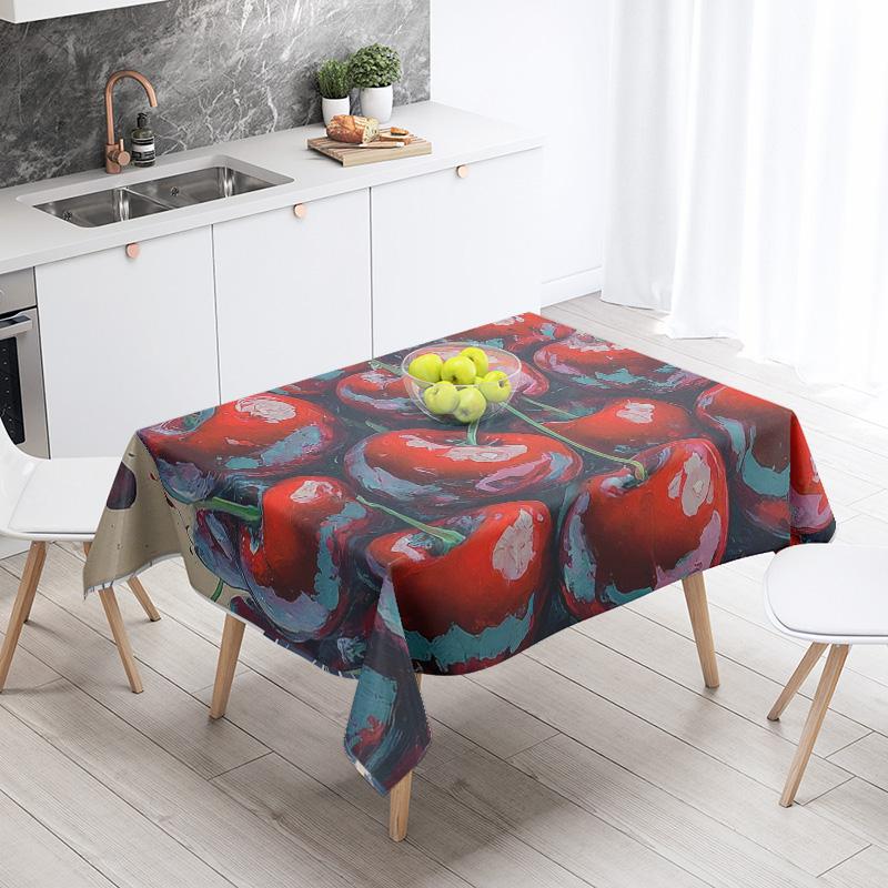 Tischdecke mit Lebensmittelmotiv, wasserdicht und ölabweisend, nordischer Stil, Küchentischdecke, moderne Heimdekoration