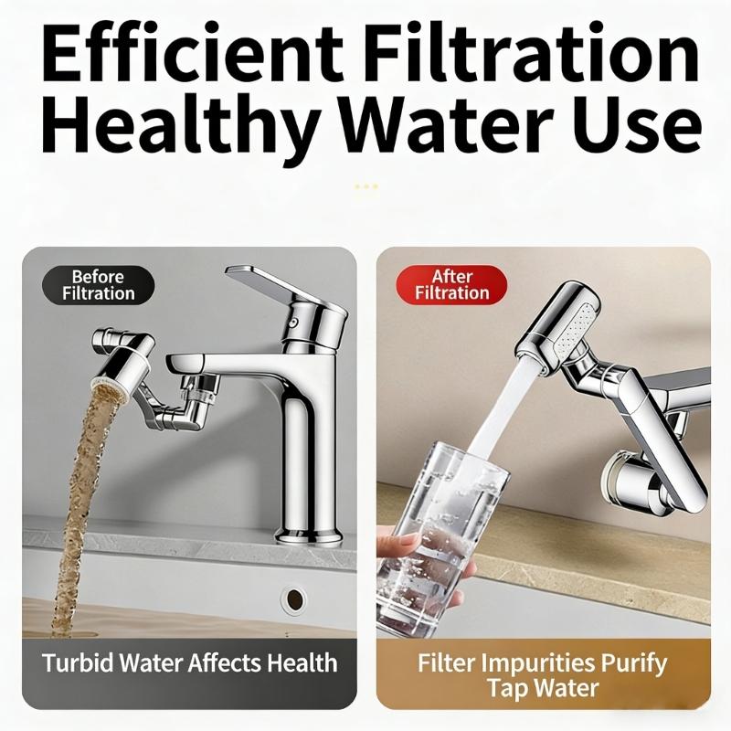 360 Degree Swivels Spouts With Regulable Arm Flexible Goosenecks Faucet Extenders for Sink Faucet Modern Bathroom