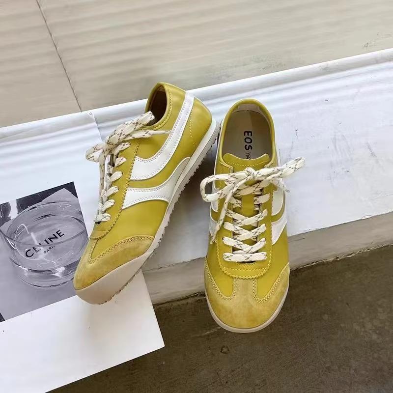Fashion Hot Selling Women's Sneakers 2025 New Fashion  Genuine Leather Ladies Moral Training Shoes Casual Spring Flat Shoes Women