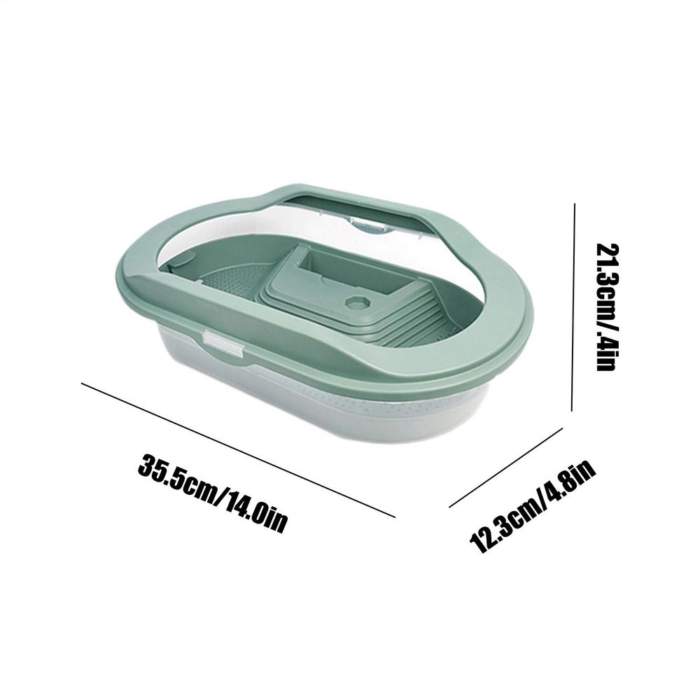 

Turtle Tank Turtle Cage Bottom Drainage Basking Stage Clear Lid Area Habitat Breeding Box for Hermit Gecko Hermit Crab Small чистий