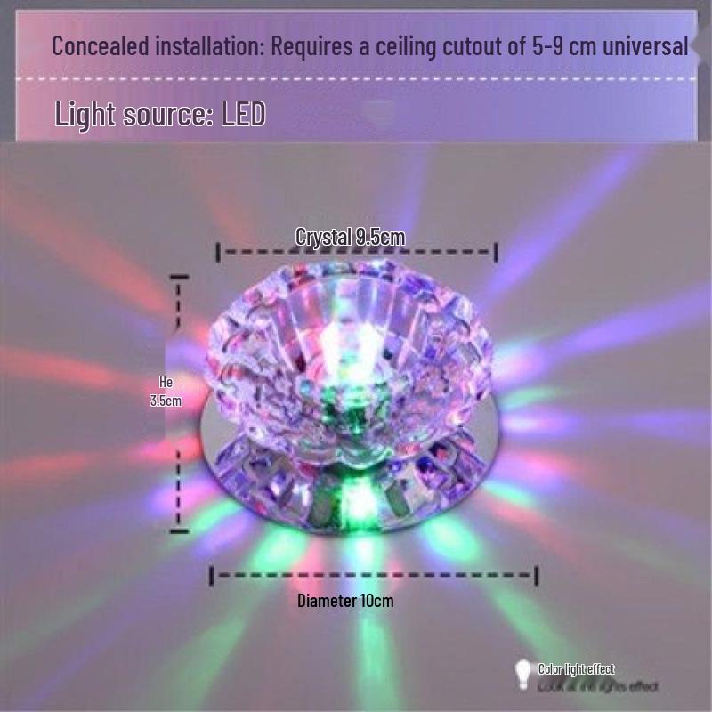 LED Křišťálové Stropní a Zapuštěné Bodové Světlo pro Chodby, Vstupy a Uličky