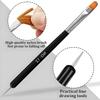 2 PCS French Brush for Nails with Dotting Tool, 2 Way French Nail Manicure Brush Size #12