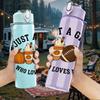 1PC Just A Girl Who Loves Football Print 750ml Color Plastic Sports Water Bottle Leakproof Flip Straw Lid Suitable for Sports Office Home Use