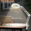 USB LED Desk Lamp with 10x Magnifying Glass 3 Color Mode Adjustable Brightness for Skin care/DIY/Precision Repair/Reading