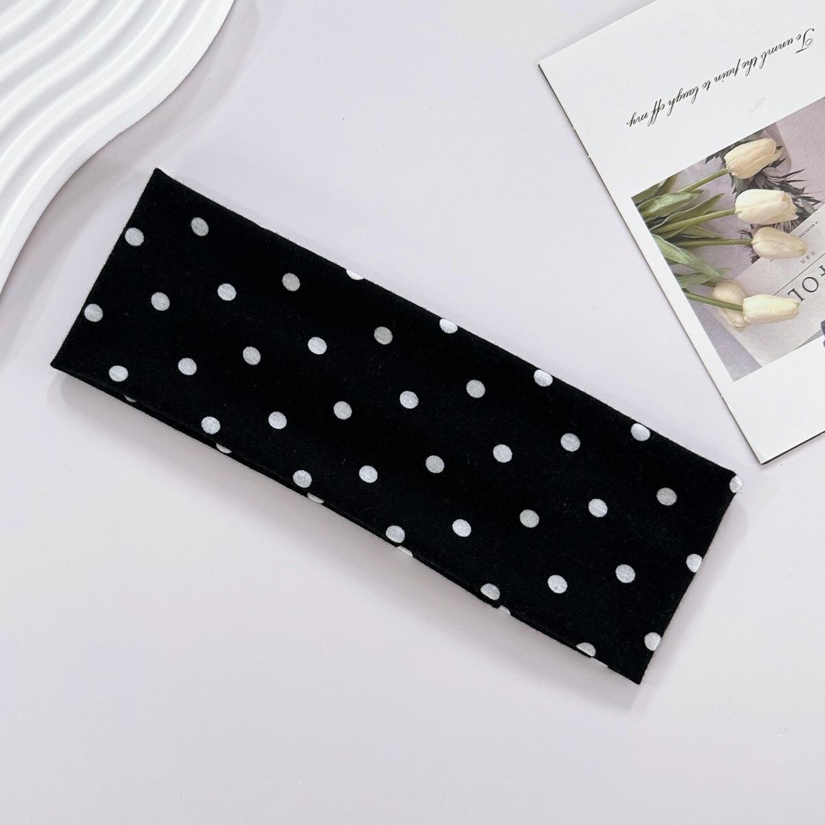

Elegant Temperament Wide Brim Hair Ties Fashion Girls Sporty Headband Woman Polka Dot Fabric Hairband Fitness Sweatband Headband