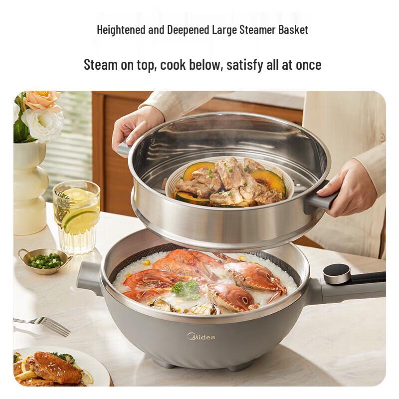 Midea 5.5L Multi-functional Electric Wok & Hot Pot CN plug (adapter included)