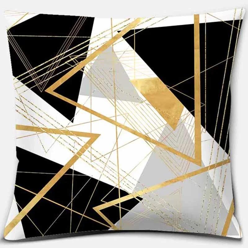 Fresh And Modern Geometric Printing Square Pillowcase Home Decoration Car Sofa Cushion Cover