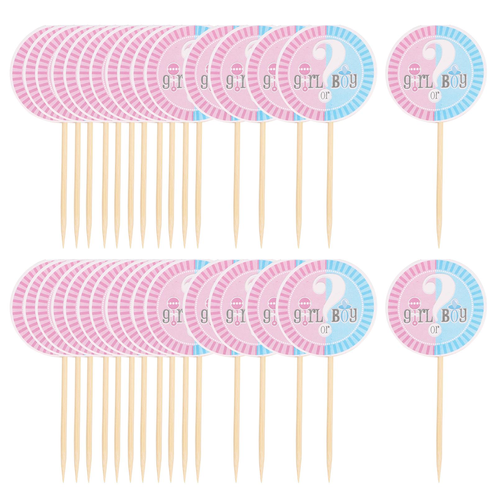 

32 шт. розовых бумажных стаканчиков с флажком для определения пола ребенка, украшения для вечеринок, аксессуары для кексов 8.50X4.00X0.03CM