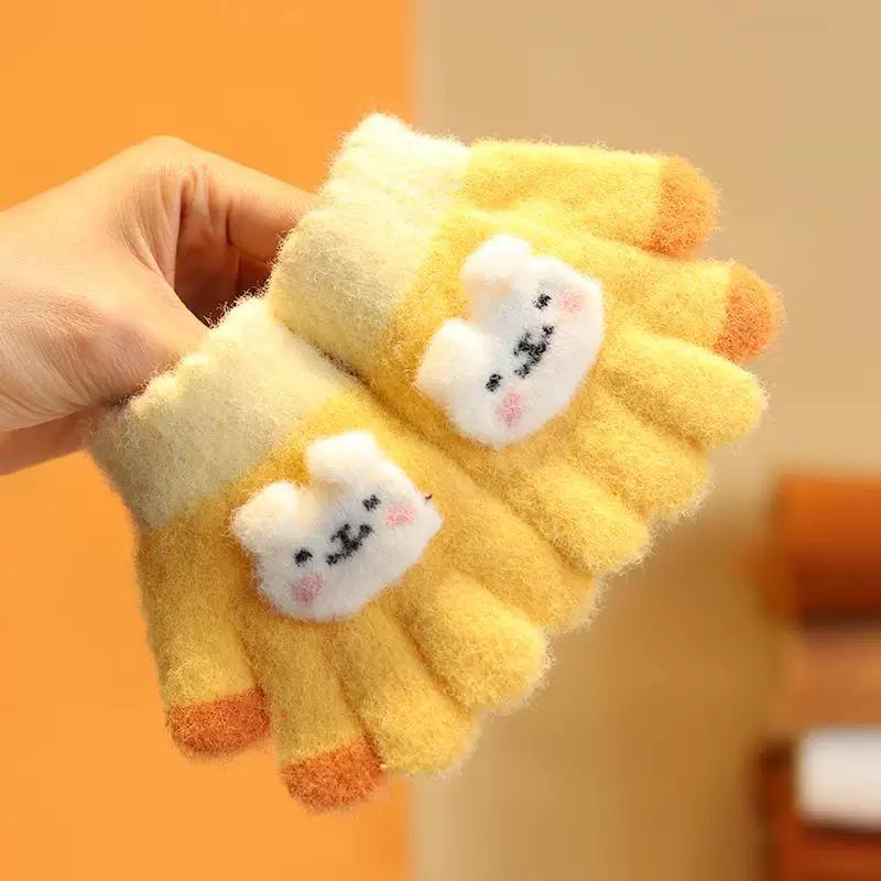 Baby Gloves for Winter, Cute and Warm for Toddlers, Boys and Girls, Five-Fingered Plush Gloves for Babies
