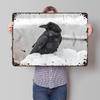 Raven In Snow Tinplate Poster Custom Wall Art Vintage Metal Signs Retro Tin Plaque for Home Decorations Room Decoration Gaming