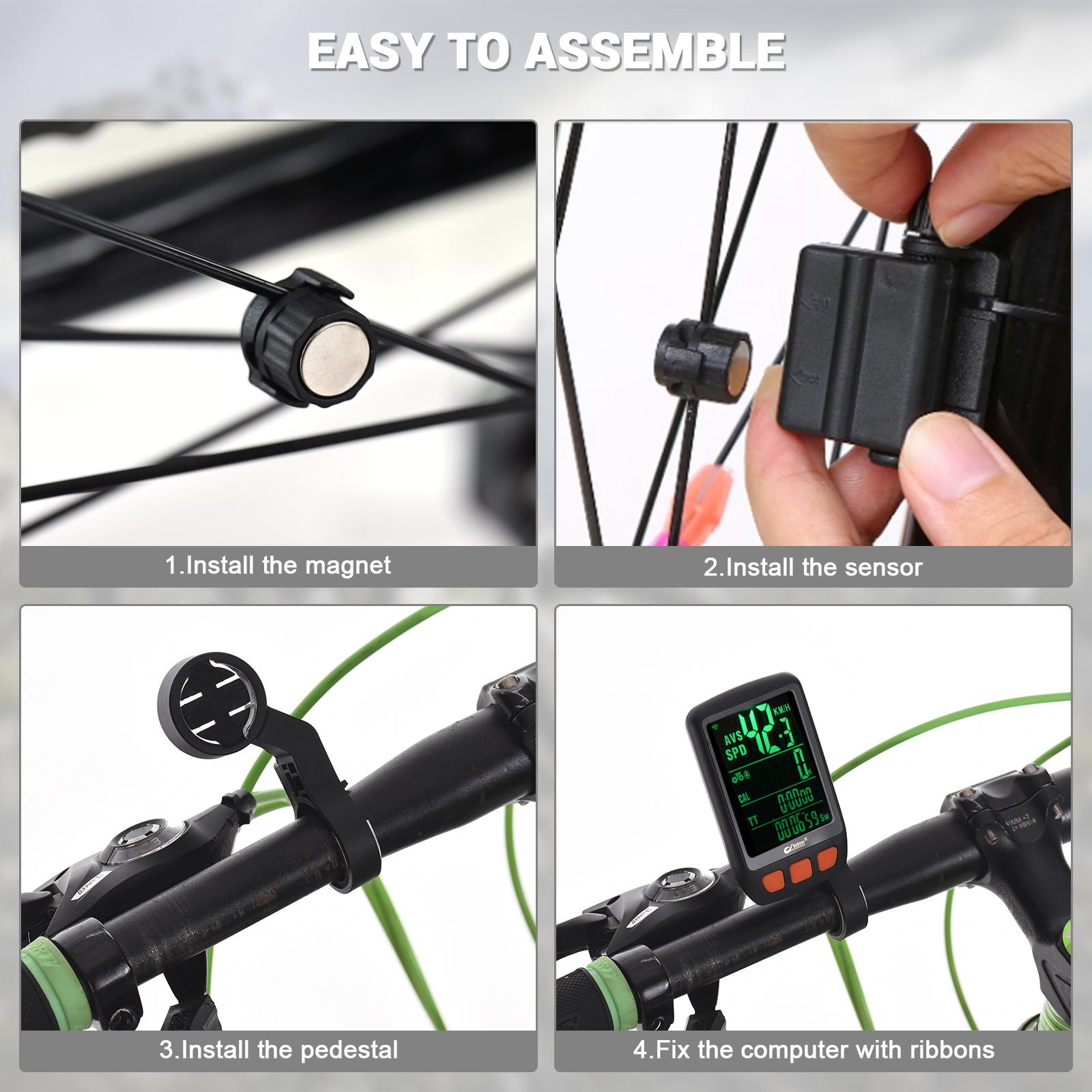 

Bicycle Cycle Computer Wireless Digital Bike Speedometer Odometer with Rechargeable Battery Backlight Bike Stopwatch чёрный