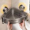 Wall Mounted Corner Storage Rack No Drilling Suction Cup Shower Shelf  Kitchen