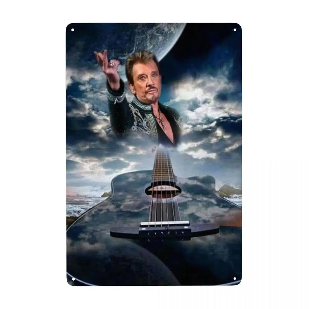 Segni Metallica Vintage Johnny Hallyday Personalizzati Cantante Rock Francese Placca di Latta Cancello Giardino Bar Decorazione Murale 30x20cm