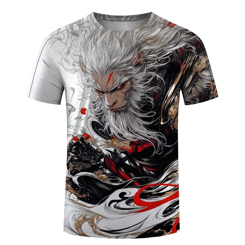 Men's T-Shirt Nezha Wukong Pattern 3D Print Tops Tees Summer Fashion Women Streetwear Oversized Unisex tshirt Men Clothes