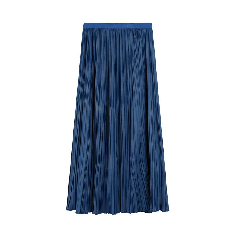 High Waist Pleated A-Line Midi Skirt - 2025 Slimming, Solid Color, Versatile Design