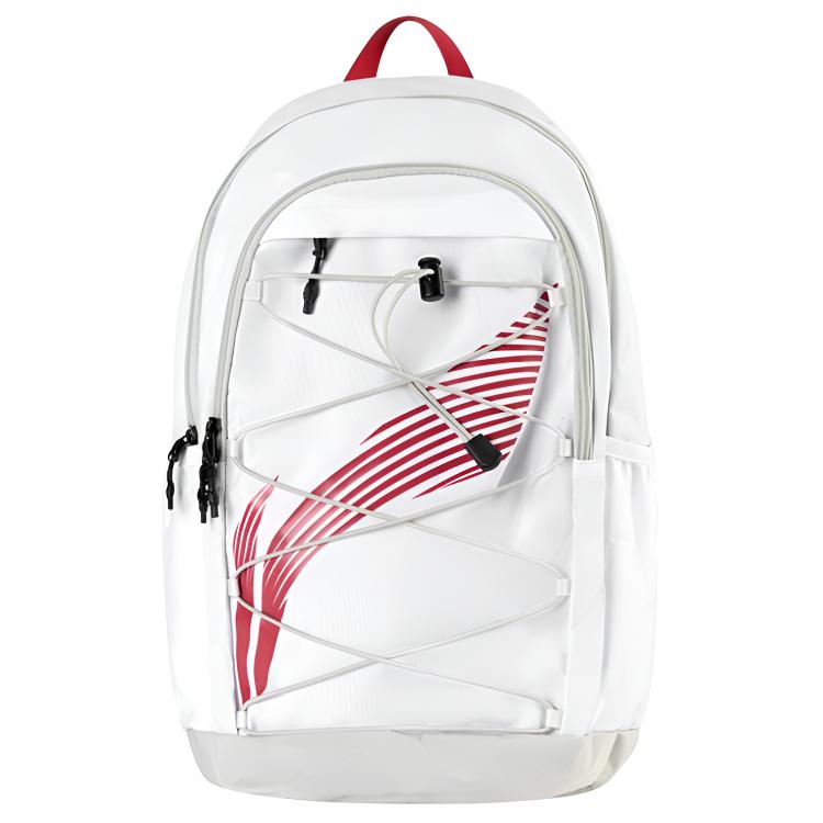 New LiNing Water Repellent Fabric Backpack Large Unisex Standard White/Garnet Red YBSV079-1