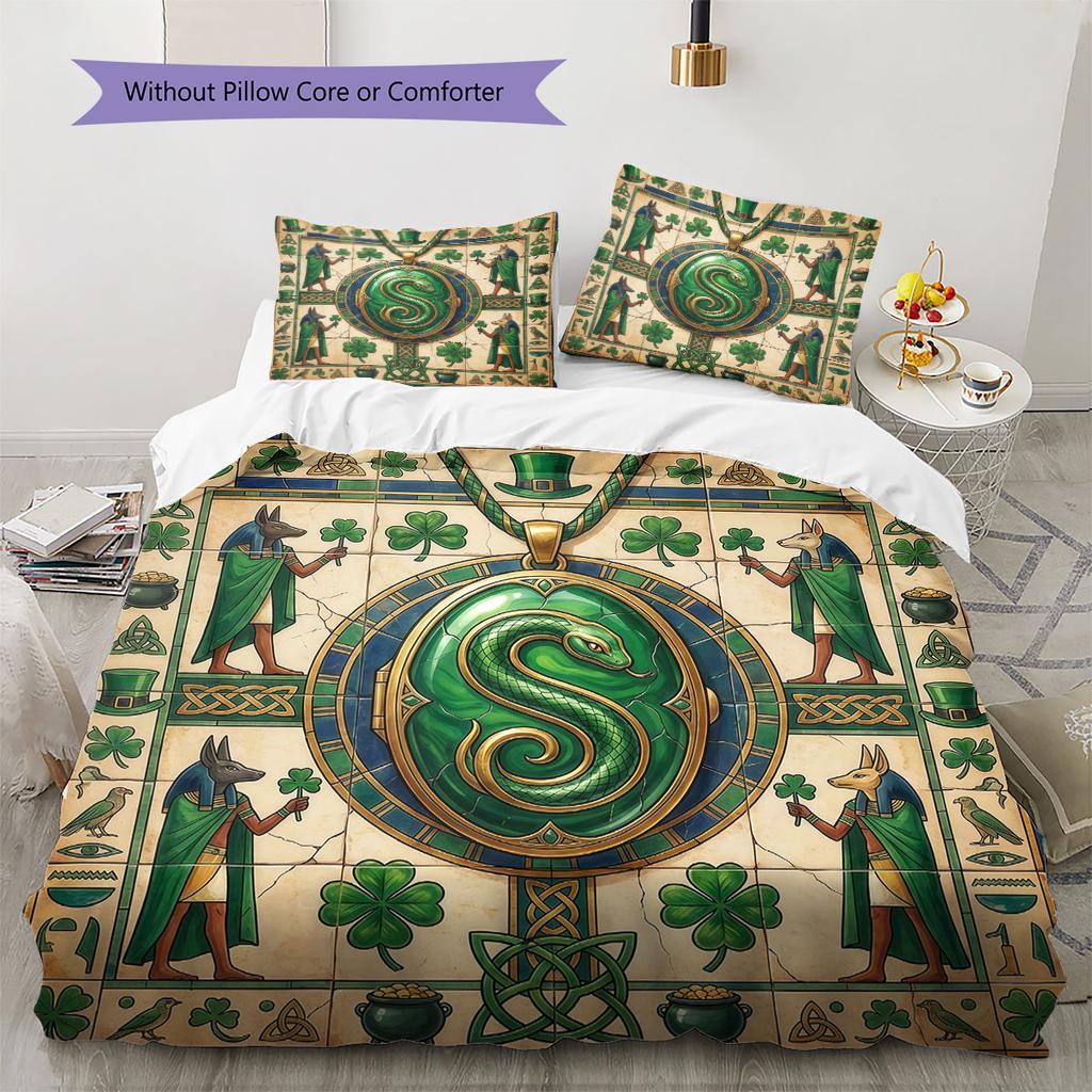 Magical World Mural Pattern Bedding Quilt Set Quilt Cover Pillowcase Home Decoration Birthday Gift (1 * Duvet Cover + 2 * Pillowcase, Without Core)